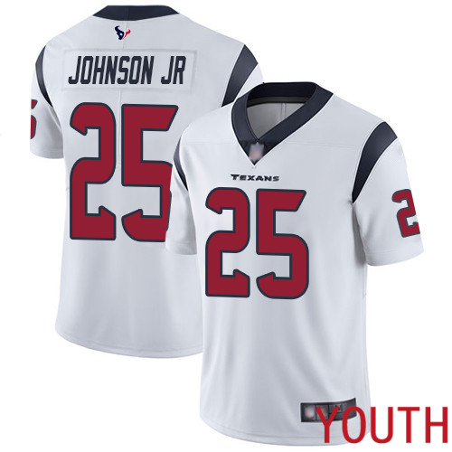 Houston Texans Limited White Youth Duke Johnson Jr Road Jersey NFL Football #25 Vapor Untouchable->youth nfl jersey->Youth Jersey